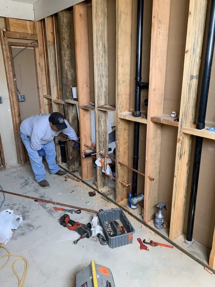 Commercial rough-in plumbing for Gas Line Repair in Lambs